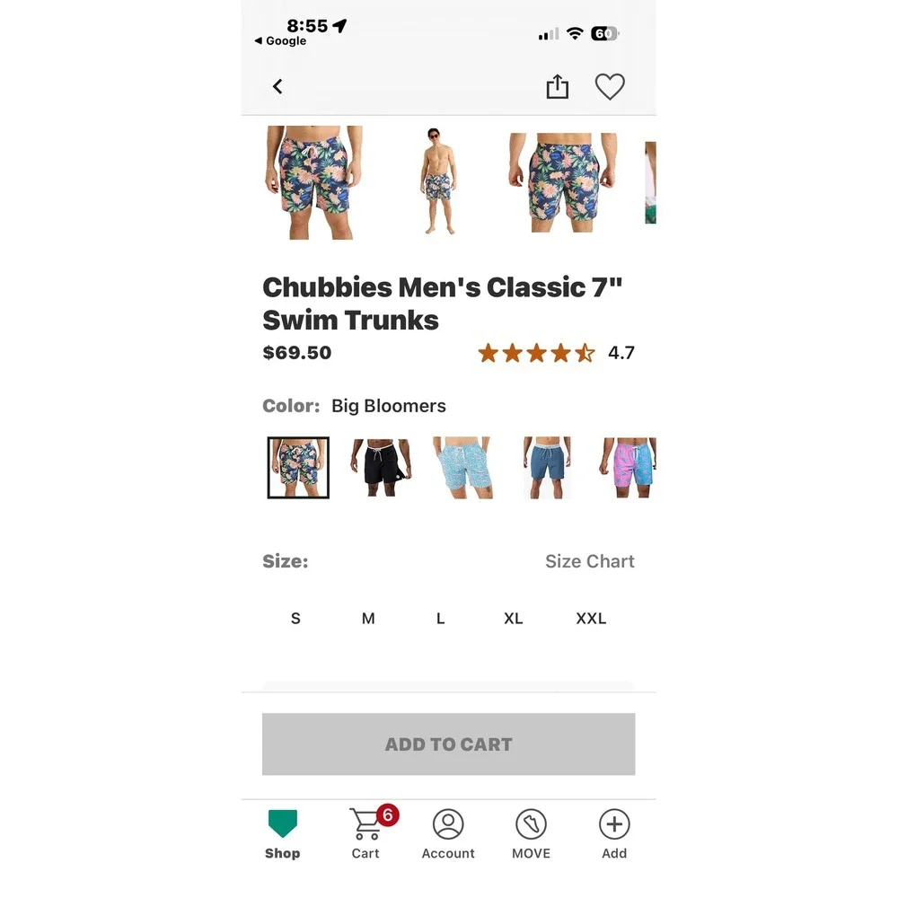 NEW Chubbies Mens The Big Bloomers 7